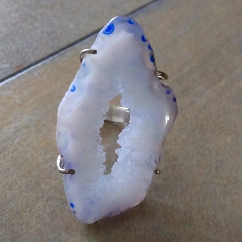 White Solar druzy quartz